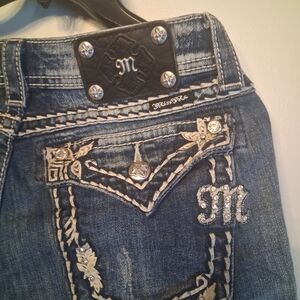 Miss Me Blue Embellished Skinny Jeans